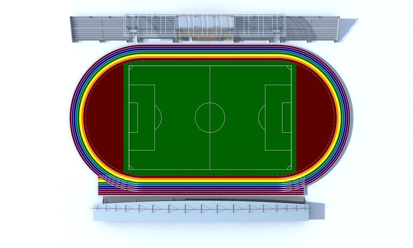 無縫半預制GSPU自結紋塑膠跑道