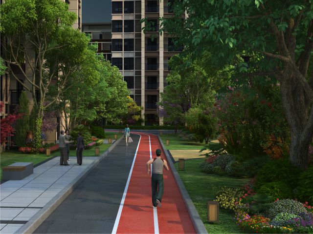 小區健身單色跑道 小區健身單色跑道